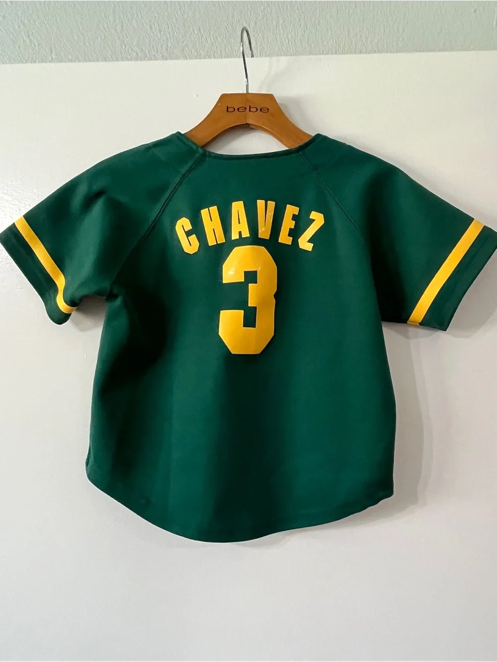 Genuine Merchandise Kids Oakland Athletics Green and Yellow Button-Up Jersey